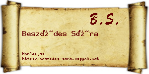 Beszédes Sára névjegykártya
