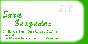 sara beszedes business card